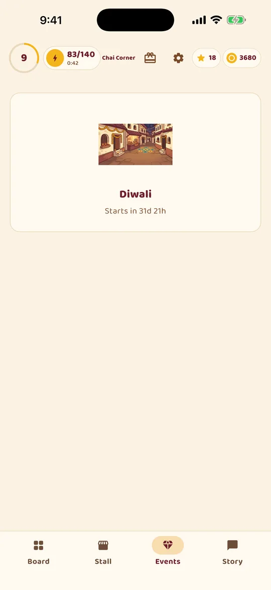 Chai Corner screenshot: festival events